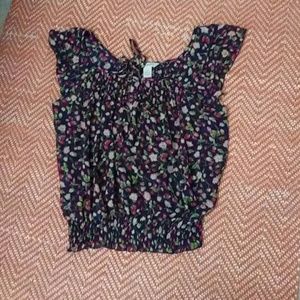 Navy Blue Cherry Blouse